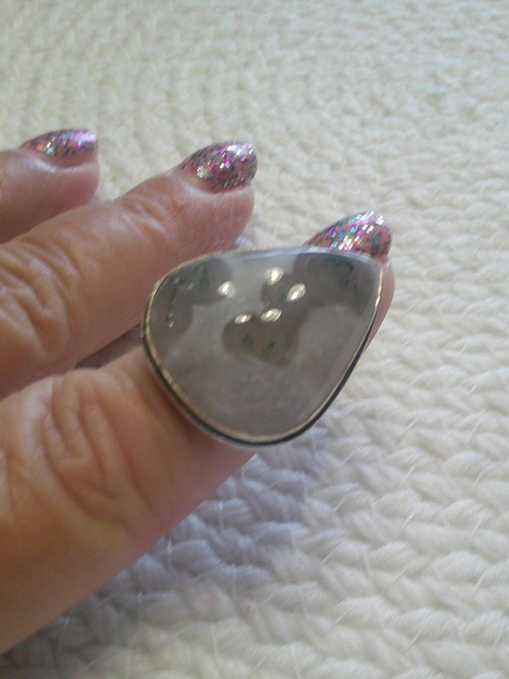 Natural MOSS AGATE Handmade Sterling 925 Ring Size 6.5 #368F